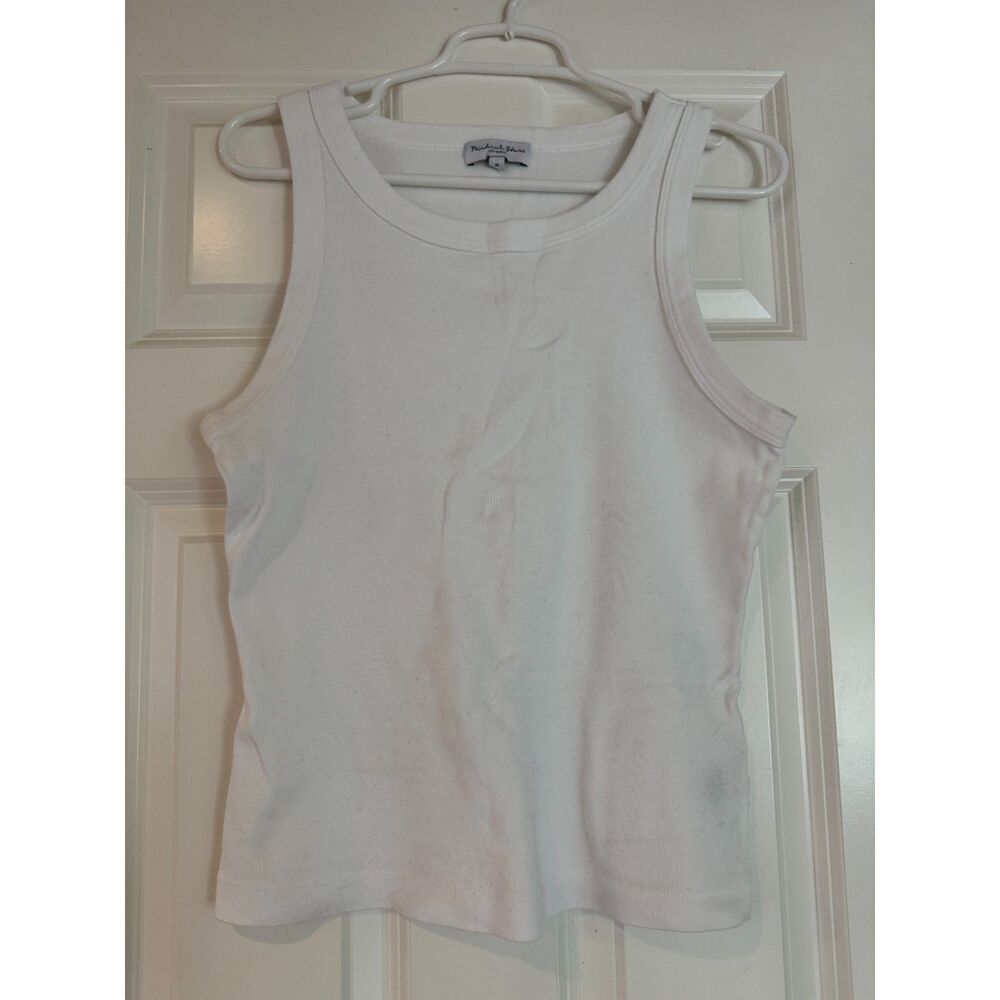 Women's MICHAEL STARS Ribbed White Tank, Size M